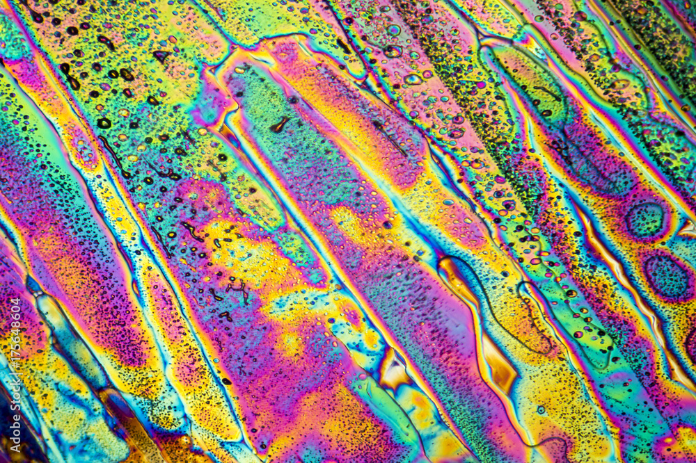 colorful Sodium acetate micro crystals