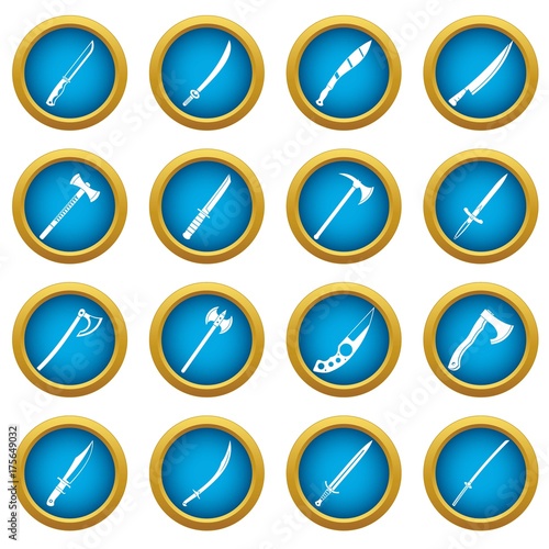 Free Download Steel arms symbols icons blue circle set - GFXLoad