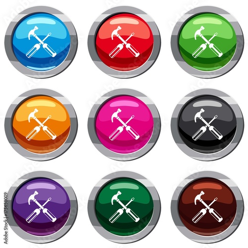 Free Download Hammer and screwdriver set 9 collection - GFXLoad