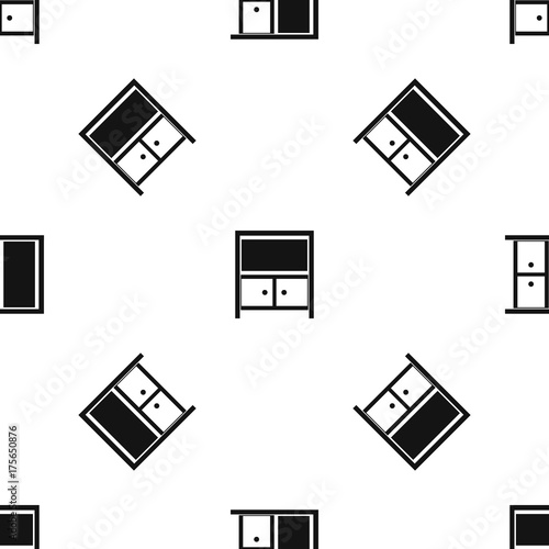 Vintage sideboard pattern seamless black