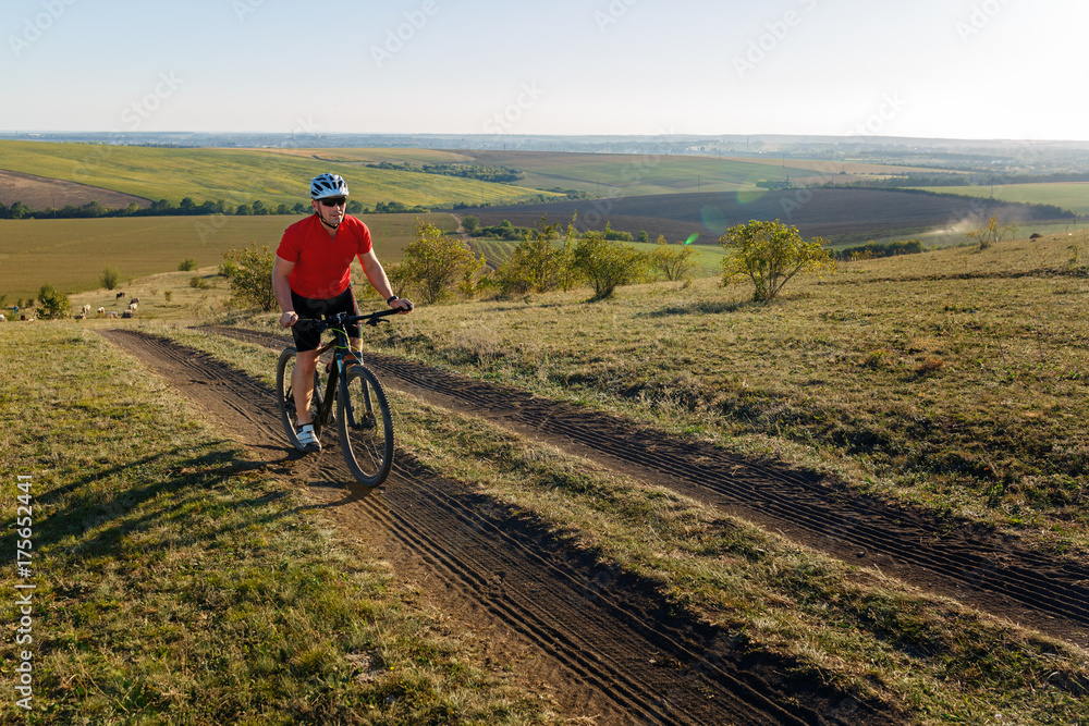 mountain bike sport athlete man riding outdoor. bicycle travel concept mountain bike sport athlete man riding outdoor. bicycle travel concept