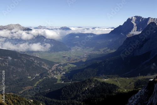 Ehrwalder Talkessel (Ehrwald Basin) and Mt. Zugspitze, Biberwier, Tirol, Austria, Europe