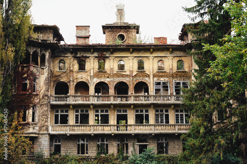 Facade of an abandoned hospital