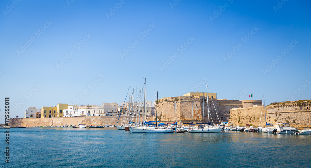 Gallipoli, Italy - historical centre view from the sea Gallipoli, Italy - historical centre view from the sea