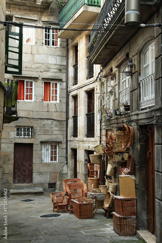 tienda tradicional de cestería hecha a mano en Vigo-Galicia, Spain photo