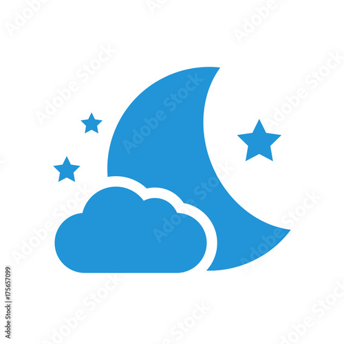 Crescent and stars night symbol