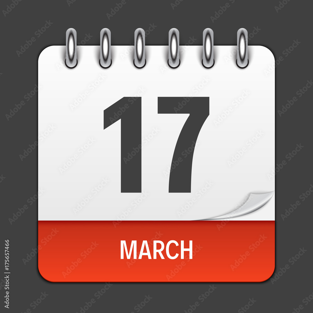 March 17 Calendar Daily Icon. Vector Illustration Emblem. Element of Design for Decoration Office Documents and Applications. Logo of Day, Date, Month and Holiday. St.Patrick s Day March 17 Calendar Daily Icon. Vector Illustration Emblem. Element of Design for Decoration Office Documents and Applications. Logo of Day, Date, Month and Holiday. St.Patrick s Day