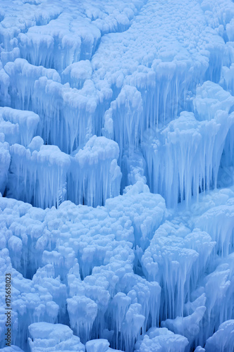 Frozen cascade, Schaechental, Uri, Switzerland, Europe