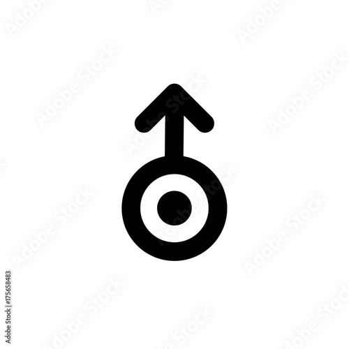 Astronomical symbol of Uranus. Black sign isolated. Vector illustration
