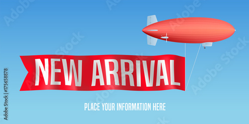 New arrival vector banner, illustration
