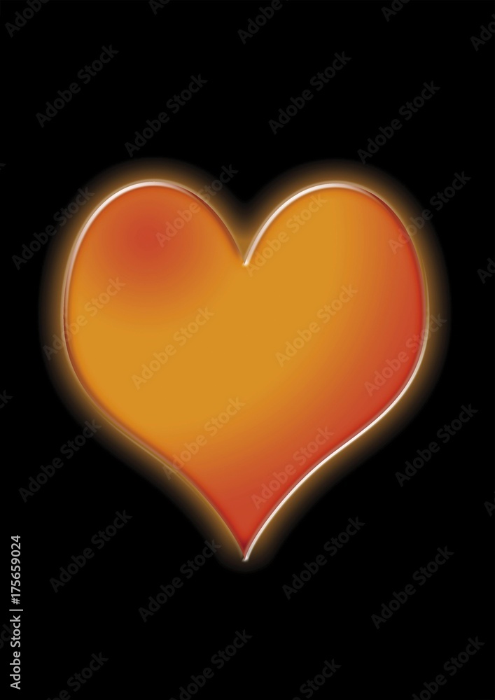 Heart set against a black background Heart set against a black background