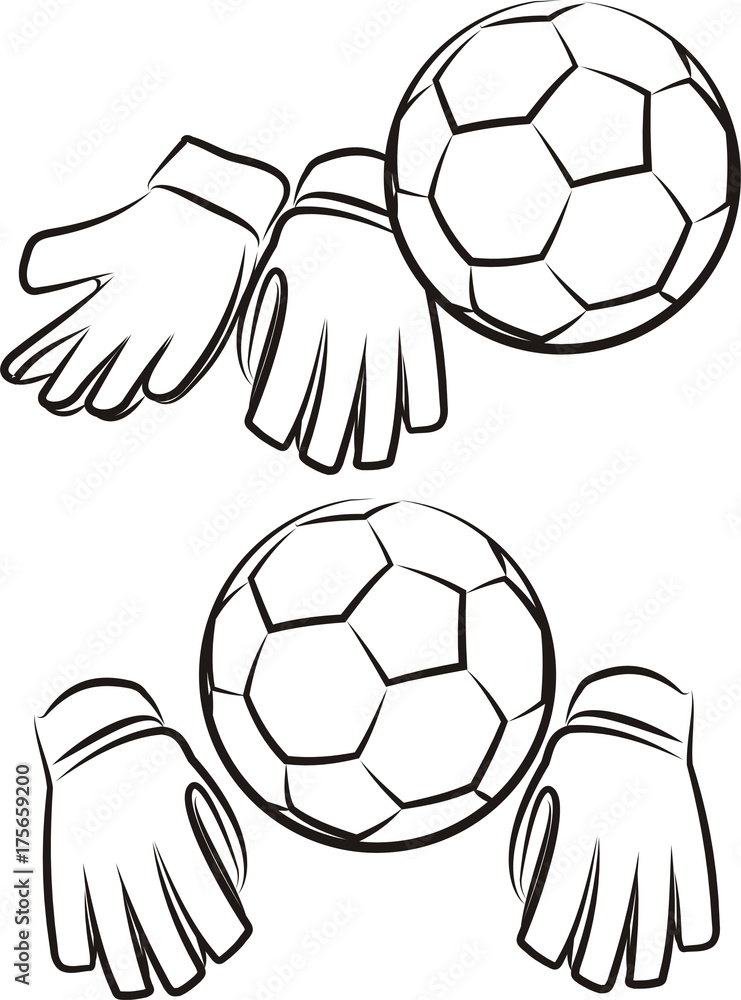 Obraz premium soccer or football goalkeepr gloves and ball
