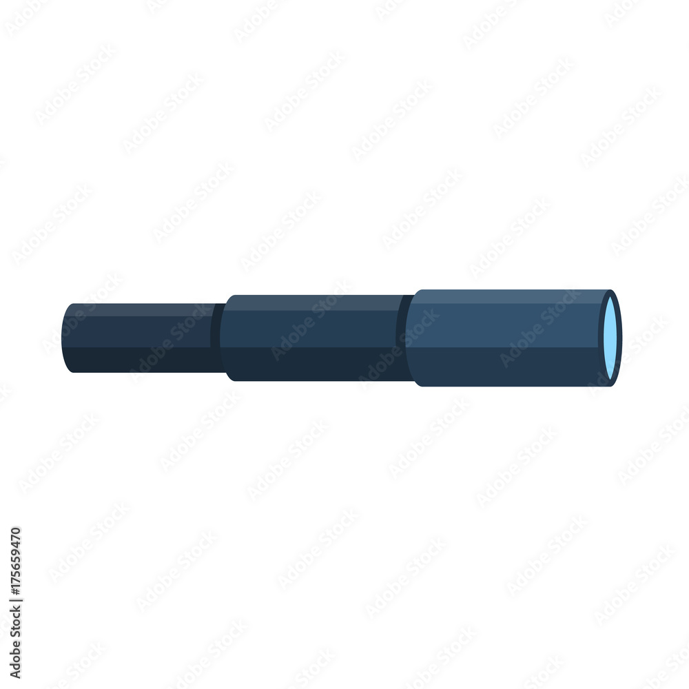 Fototapeta premium Spyglass icon. Vector illustration flat design. Isolated on white background.