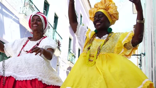 Brazilian Women (Baianas) dancing in Salvador, Bahia, Brazil