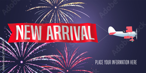 New arrival vector illustration, banner