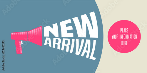 New arrival vector illustration, banner