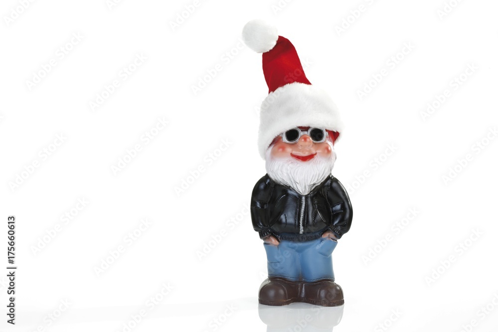 Garden gnome wearing Santa hat Garden gnome wearing Santa hat