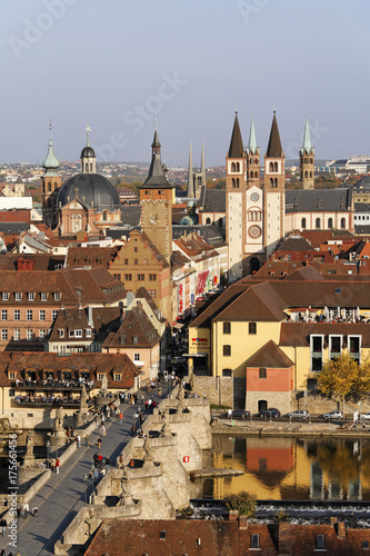 Old Bridge, cathedral, Wuerzburg, Franconia, Bavaria, Germany, Europe