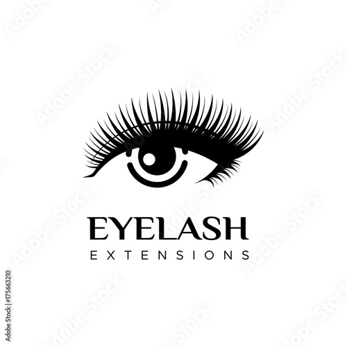 Eyelash extension logo. Vector illustration in a modern style