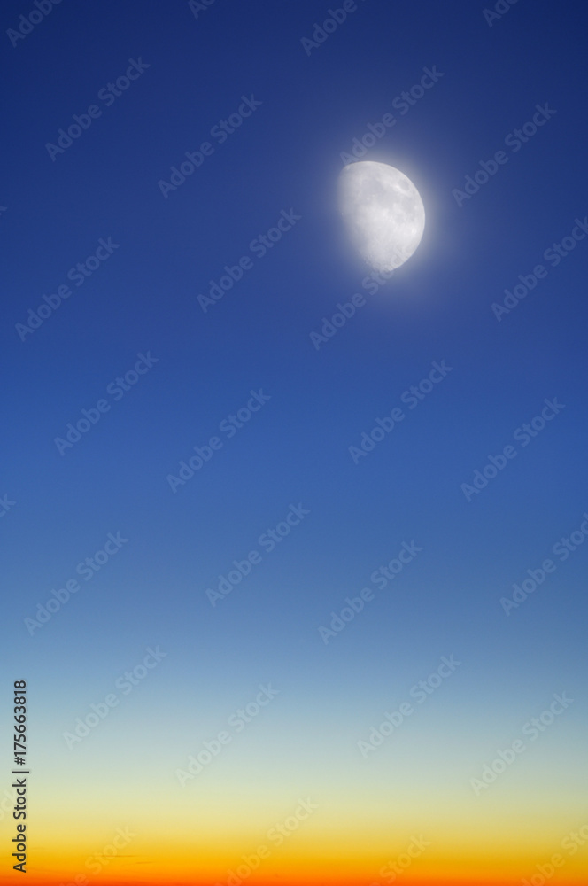Evening sky with moon