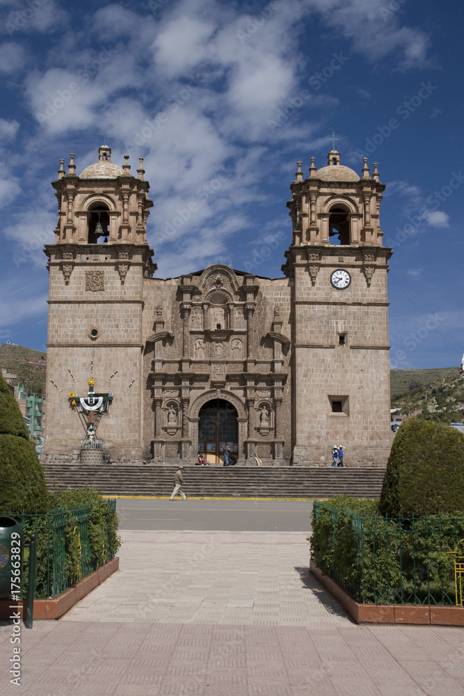 Church, Plaza de Armas, Puna, Peru, South America