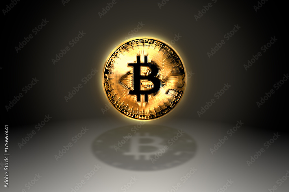 Bitcoin gold coin shining facing the camera with soft shading on abstract crypto coin background, illustration Bitcoin gold coin shining facing the camera with soft shading on abstract crypto coin background, illustration