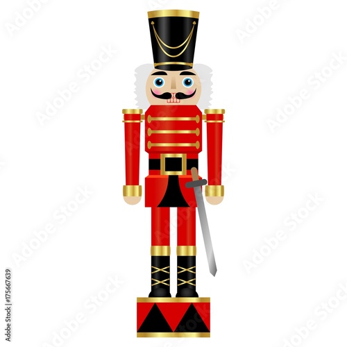 Fotomural Vector illustration of a nutcracker with sword