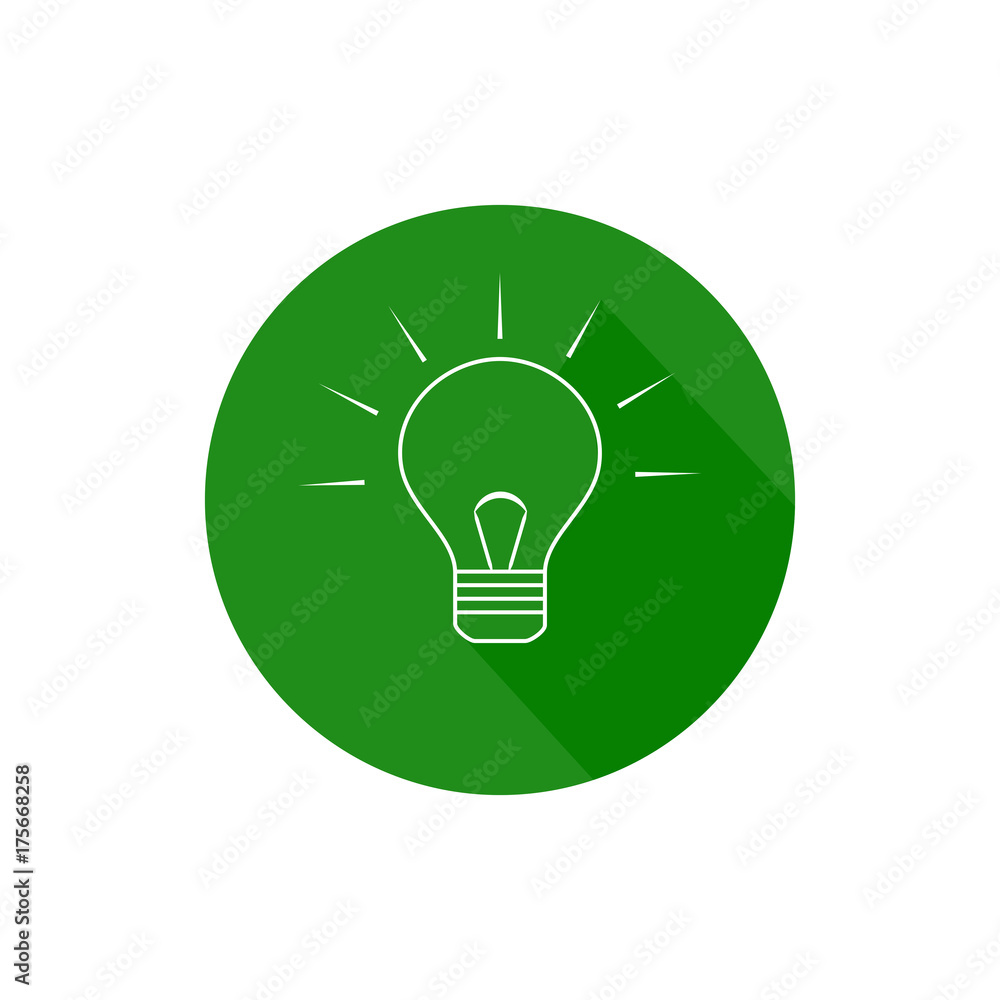 Lamp idea creativity round icon vector long shadow Lamp idea creativity round icon vector long shadow