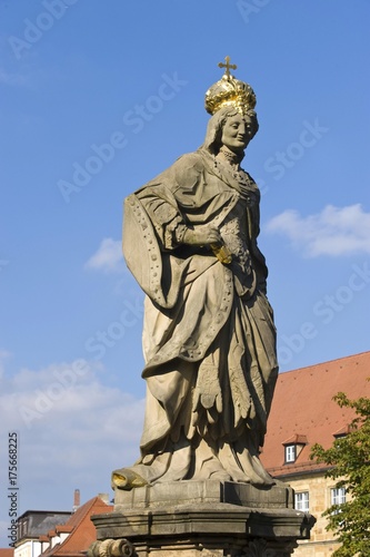 Kunigunde  statue  memorial  Bamberg  Upper Franconia  Bavaria  Germany  Europe