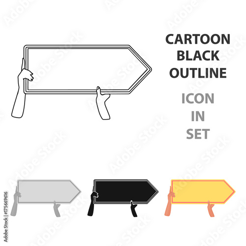 Directional billboard icon in cartoon style isolated on white background. Advertising symbol stock vector illustration.