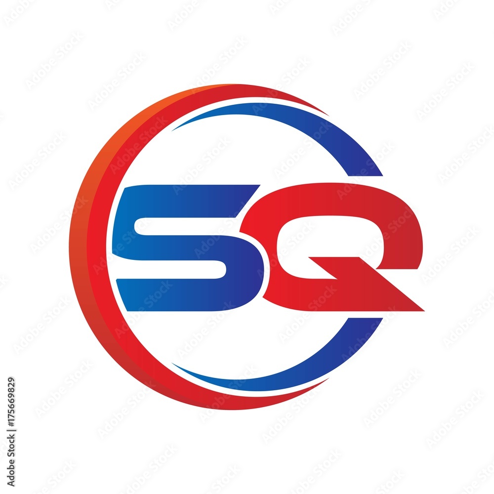 sq logo vector modern initial swoosh circle blue and red sq logo vector modern initial swoosh circle blue and red