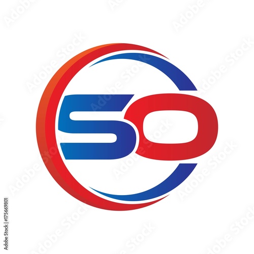 so logo vector modern initial swoosh circle blue and red