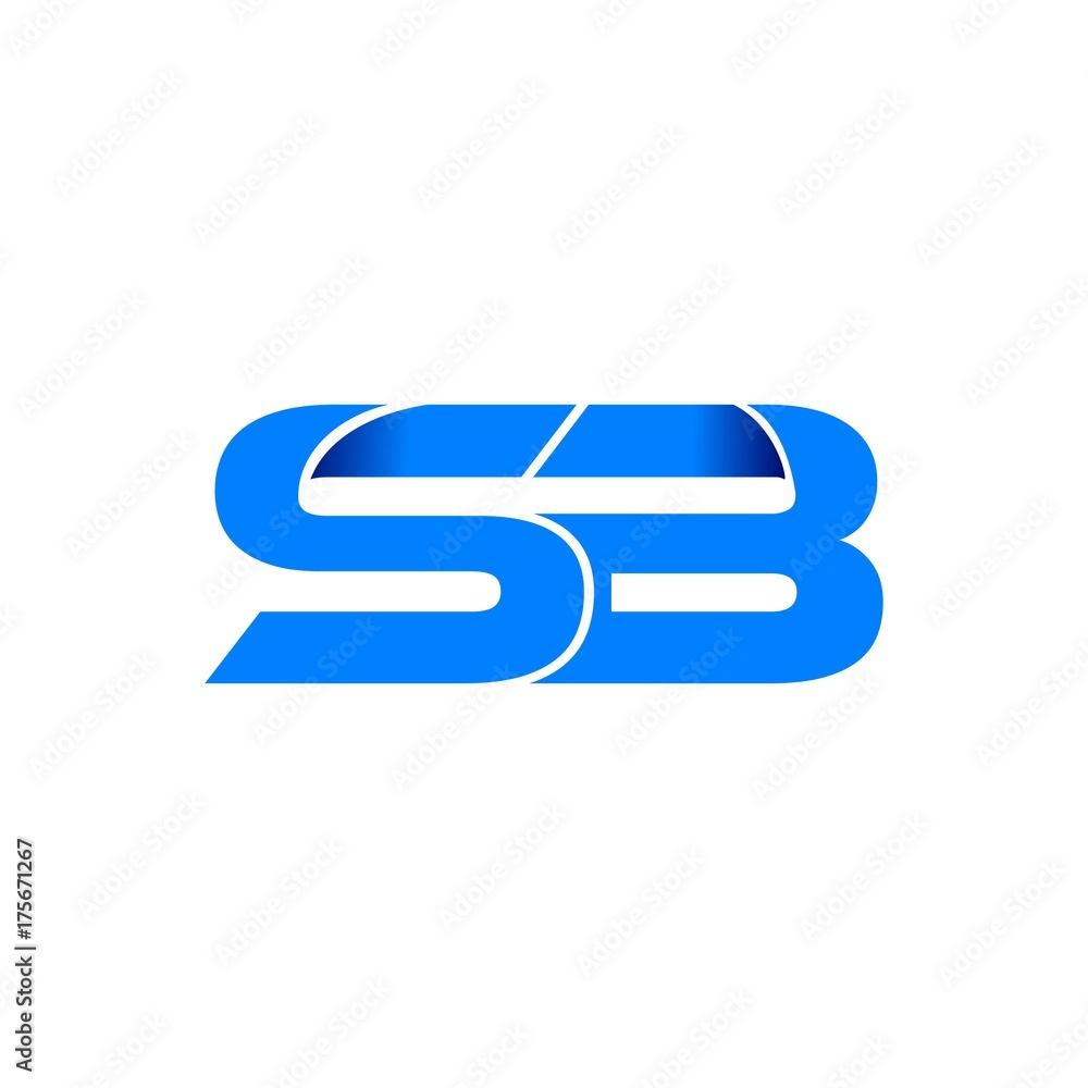 sb logo initial logo vector modern blue fold style