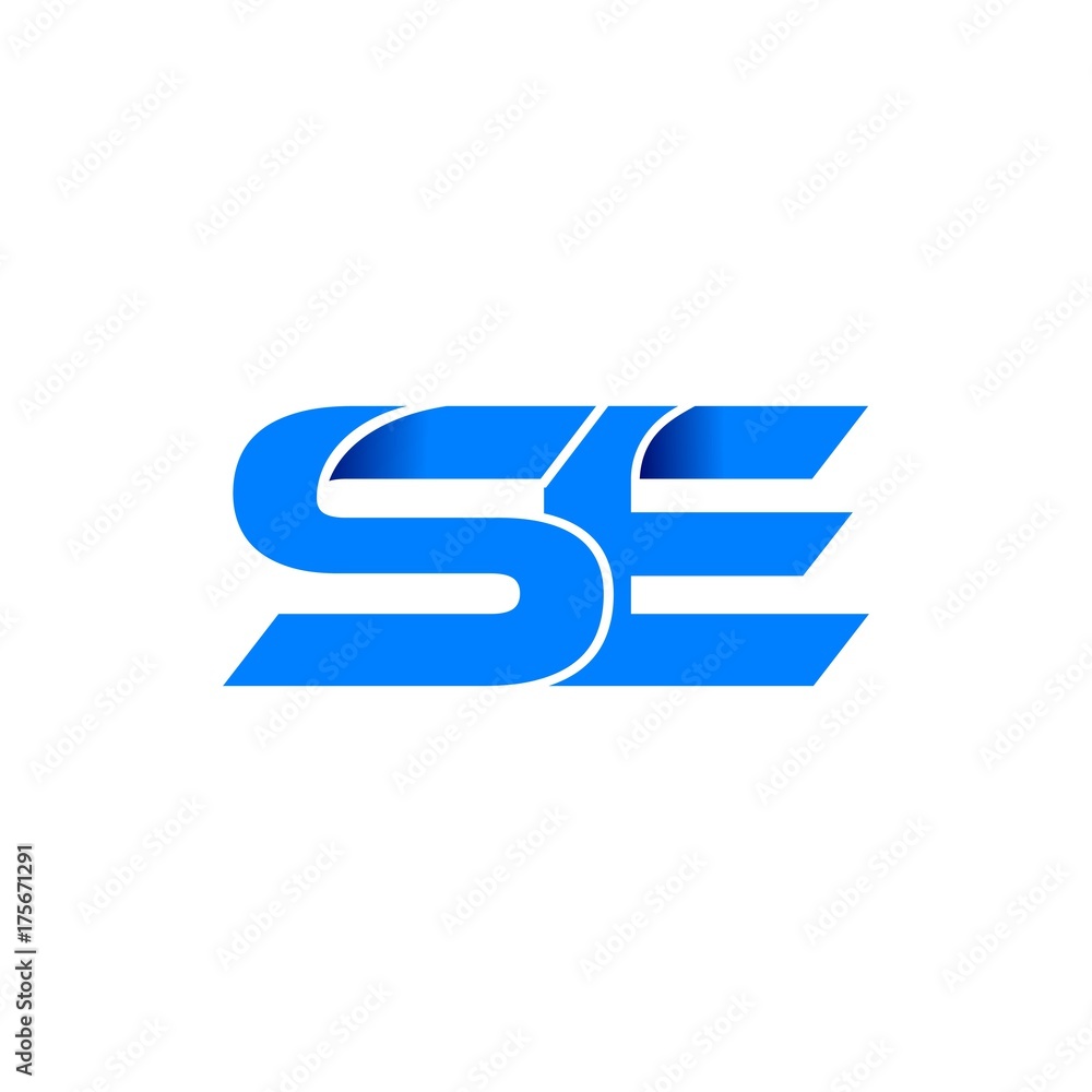 se logo initial logo vector modern blue fold style se logo initial logo vector modern blue fold style
