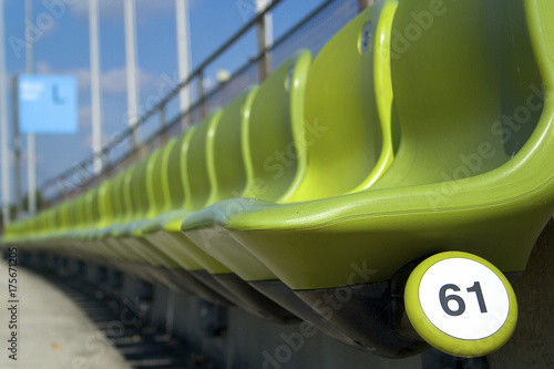 Green seets in the Olympic Stadium Munich, Bavaria, Germany, Europe photo