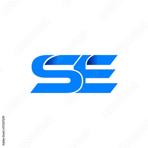 se logo initial logo vector modern blue fold style