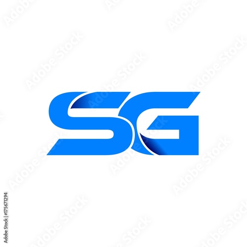 sg logo initial logo vector modern blue fold style