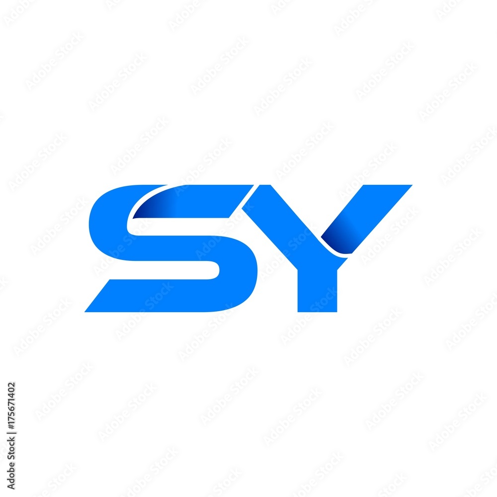 sy logo initial logo vector modern blue fold style sy logo initial logo vector modern blue fold style