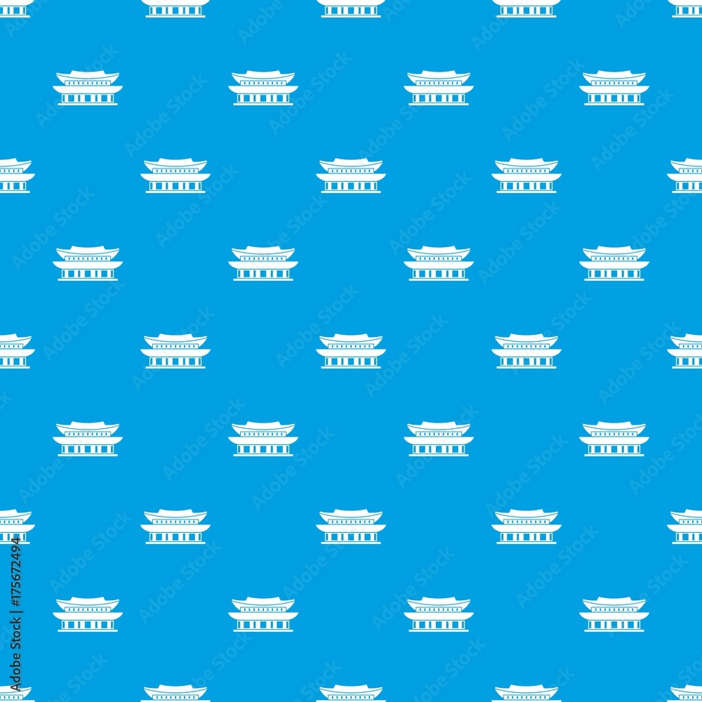 Gyeongbokgung palace, Seoul pattern seamless blue Gyeongbokgung palace, Seoul pattern seamless blue