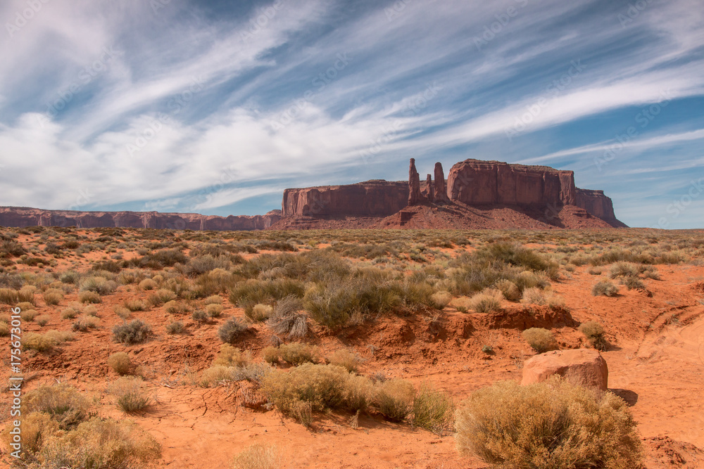Arid landscape of Monument Valley