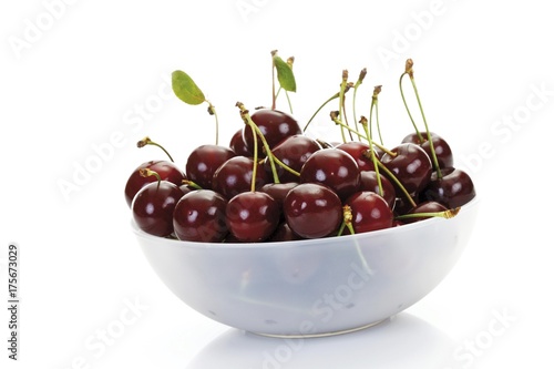 Sour cherries in a bowl