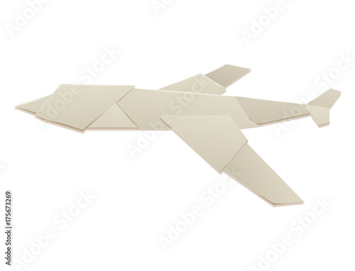 Origami logistic paper plane transport concept original flat travel paper sheet transportation freedom vector illustration.