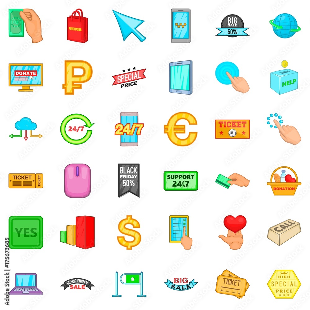 Gadget icons set, cartoon style Gadget icons set, cartoon style