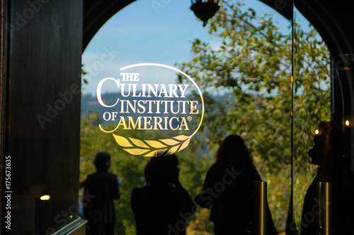 Culinary Institute of America Glass Front Door Sign photo