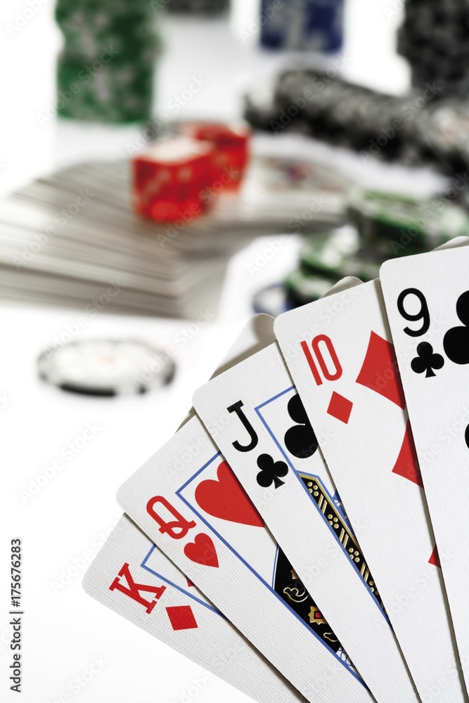 Poker hand - king-high straight Stock Photo | Adobe Stock