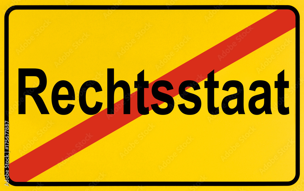 Fototapeta premium German city limits sign symbolising end of constitutional state