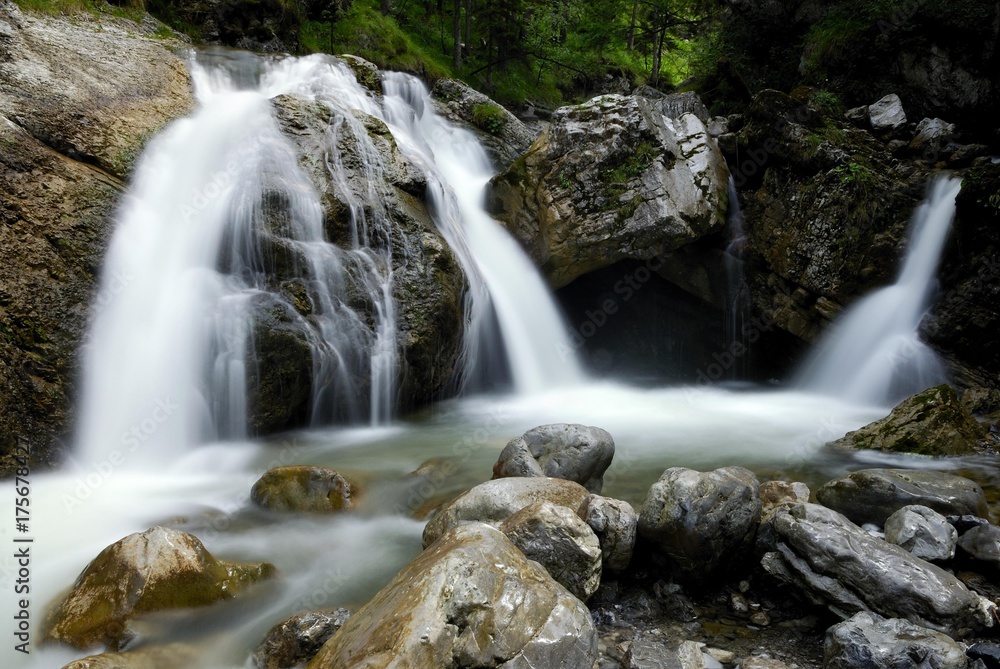 Fototapeta premium Kuhflucht Falls, Farchant, Upper Bavaria, Bavaria, Germany, Europe