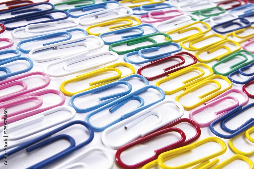 Colourful paper clips Colourful paper clips