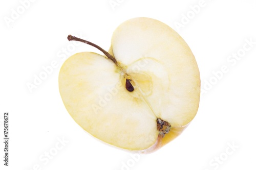 Half an apple, halved
