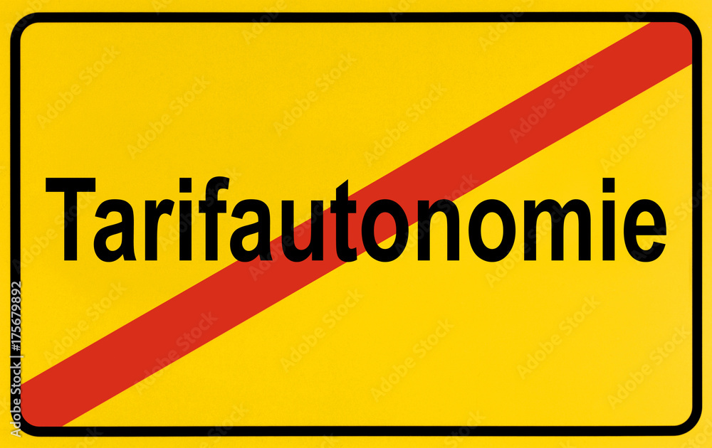 Fototapeta premium German city limits sign symbolising end of collective bargaining